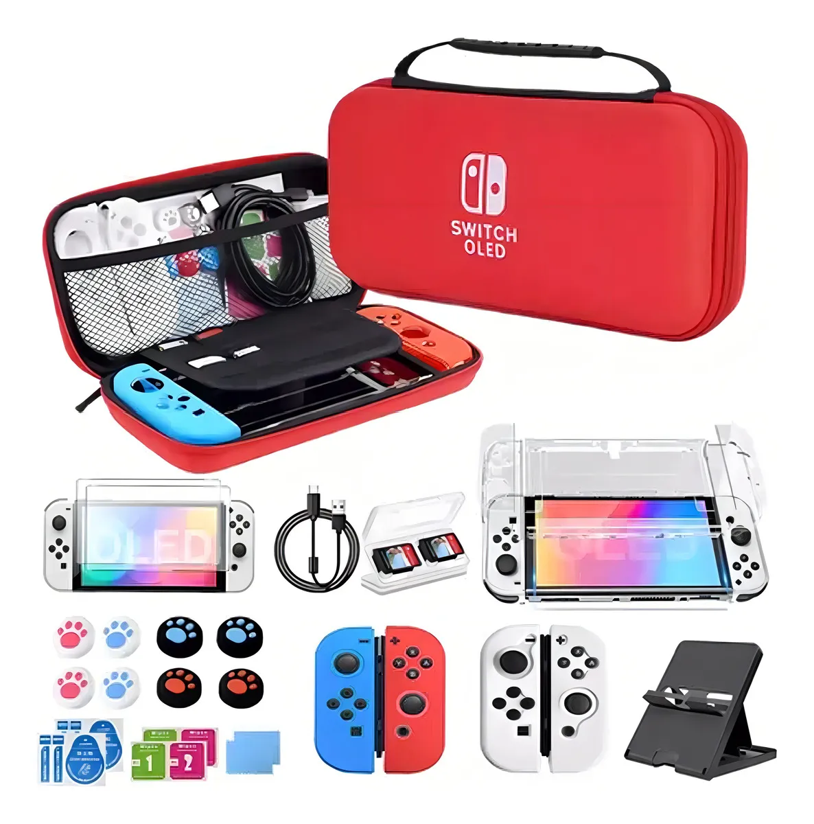 Kit De Accesorios Funda Para Nintendo Switch Oled Estuche