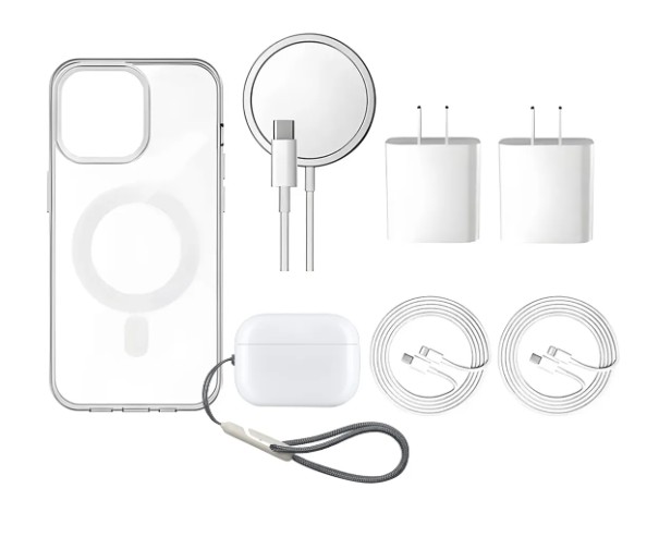 7kit Funda Para iPhone + Mica+ Audifono+ Cargador 20w