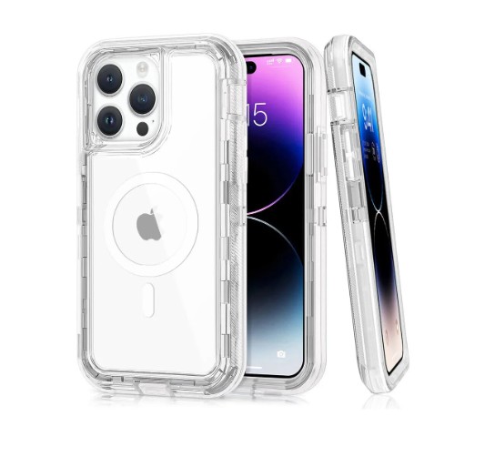 Funda Con Magsafe Para iPhone 15 14 11, Case Magnetico 360 Protector Uso Rudo 3 En 1